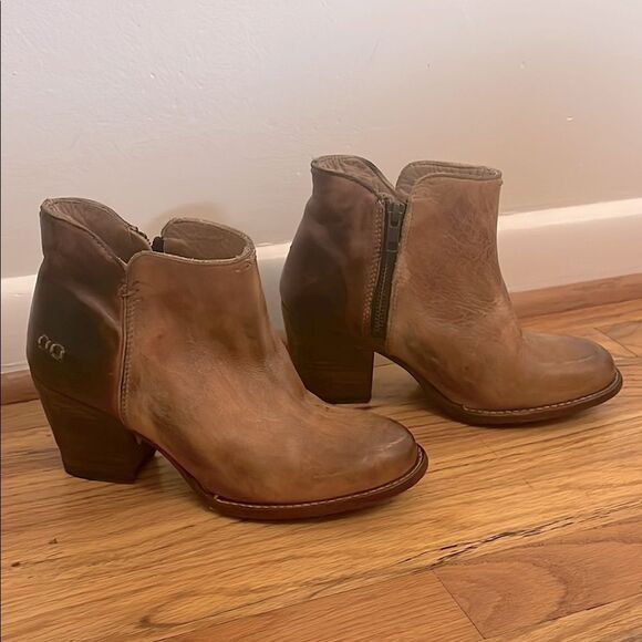 BED|STU Yell Brown / Tan two tone Ankle Booties with Distressed Leather size 7.5 - Picture 2 of 10